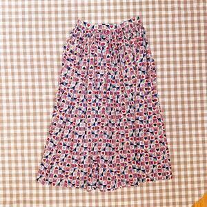 Vintage 1980s Handmade Patchwork Print Skirt
